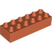 LEGO Leuchtendes rötliches Orange Duplo Backstein 2 x 6 (2300)