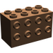LEGO Braun Backstein 2 x 4 x 2 mit Bolzen auf Sides (2434)