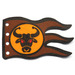 LEGO Brown Flag 5 x 8 with Black Border and Bull Head  (72534)