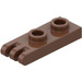 LEGO Brun Hengsel Plate 1 x 2 med 3 Fingre og hule knotter (4275)