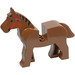 LEGO Brown Horse with Red Bridle and Black Mane Decoration