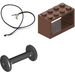 LEGO Brown Hose Reel 2 x 4 x 2 Holder with Spool and String and Light Gray Hose Nozzle
