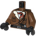 LEGO Brown Johnny Thunder Torso with Brown Arms and Black hands (973)