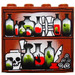 LEGO Brown Panel 1 x 4 x 3 with Vials and Potions and Skeleton Head Pattern without Side Supports, Hollow Studs (4215 / 50445)