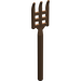 LEGO Brun Pitchfork med hårdplast och rund ände (4496)