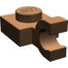 LEGO Bruin Plaat 1 x 1 met Horizontale Klem (Clip met platte voorkant) (6019)