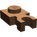 LEGO marron assiette 1 x 1 avec Verticale Agrafe (Clip en U épais) (4085 / 60897)