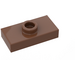 LEGO marron assiette 1 x 2 avec 1 Stud (sans rainure inférieure) (3794)