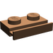 LEGO marron assiette 1 x 2 avec Porte Rail (32028)