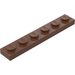 LEGO marron assiette 1 x 6 (3666)