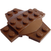 LEGO Brown Plate 6 x 6 x 0.667 Cross with Dome (30303)