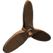 LEGO Bruin Propeller met 3 Messen met Klein Pin Gat