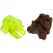 LEGO Braun Toa Kopf mit Transparent Neon Green Toa Augen/Brain Stengel