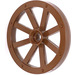 LEGO Brown Wagon Wheel Ø33.8 with 8 Spokes with Round Hole for Wheels Holder Pin (4489)