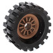LEGO Brown Wheel Centre Spoked Small with Tire 30 x 10.5 with Ridges Inside