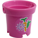 LEGO Bucket with Carrot, Apple, and Flower Sticker with Holes (48245)