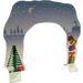 LEGO Cardboard Backdrop Holiday Trees, Snow, et Gifts