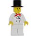 LEGO Chef - Standard Grinsen, Weiß Beine, oben Hut Minifigur