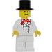 LEGO Chef - Standard Grin, hvid Ben, Top Hat Minifigur