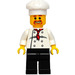LEGO Chef with Red Scarf and 8 Buttons Vest, Brown Beard and Black Legs Minifigure