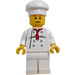 LEGO Chef with Red Scarf and 8 Buttons Vest, Brown Eyebrows and White Legs Minifigure