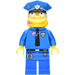 LEGO Chief Wiggum mit Doughnut Frosting auf Gesicht und Shirt Minifigur