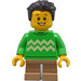 LEGO Child - Boy with Bright Green Christmas Sweater Minifigure