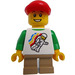 LEGO Child Minifigure with Spaceman Pattern, Dark Tan Short Legs and Red Cap