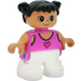 LEGO Child met Dark Pink Lace Tank Top met Hart en Pigtails