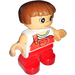 LEGO Child mit rot Overalls Duplo Abbildung