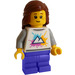 LEGO Child with Reddish Brown Hair with Braids Minifigure