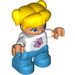 LEGO Child with Yellow Hair, White Top with Butterfly Duplo Figure
