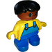 LEGO Child mit Gelb oben und Blau Overalls