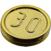 LEGO Chroom Goud Coin met 30
