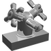 LEGO Chrom Silber Zapfhahn 1 x 2 mit Zwei Taps (Große Griffe) (6936)