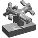 LEGO Argent chromé Robinet 1 x 2 avec Deux Taps (Grandes poignées) (6936 / 71780)
