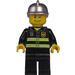 LEGO City, Feuer Chief, Schwarz Suit, Silber Helm Minifigur