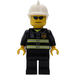 LEGO City Brand met Wit Brand Helm, Reflecting Strepen en Zwart Sunglasses minifiguur