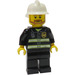 LEGO City Firefighter with White Helmet and Beard Minifigure