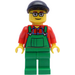 LEGO City Harbor Farmer mit Overall, Schwarz Deckel und Glasses Minifigur