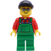 LEGO City Harbor Bauer mit Overall, Schwarz Kappe und Brille Minifigur