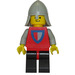 LEGO Classic Hrad Rytíř, Červená &amp; Šedá Štít na Trup, Černá Nohy s Červená Boky, Světlo Šedá Neck-Protector Minifigurka