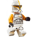 LEGO Clone Trooper Commander z Bright Światło Pomarańczowy Ramiona Minifigurka