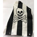 LEGO Cloth Sail 2 with Black Stripes, Skull and Crossbones Pattern
