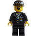 LEGO Command Post Central / Politie Headquarters Cop met Zwart Pet met Politie Patroon Minifiguur