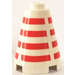 LEGO Cone 2 x 2 x 2 with Horizontal Red Stripes Pattern (Open Stud) (3942)
