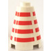 LEGO Cone 2 x 2 x 2 with Horizontal Red Stripes Pattern (Open Stud) (3942 / 80406)