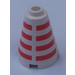 LEGO Cone 2 x 2 x 2 with Red Stripes (Safety Stud)