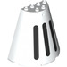 LEGO Cone 8 x 4 x 6 Halvt med Sort Striber (47543 / 67892)