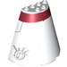 LEGO Cone 8 x 4 x 6 Half with Dark Red Stripe (87412 / 93799)